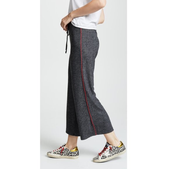SUNDRY Lounge Pants with Red Piping Flare Cropped - Picture 3 of 11